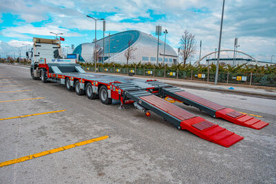 4 Axle double extended one steering axle total 25 m length