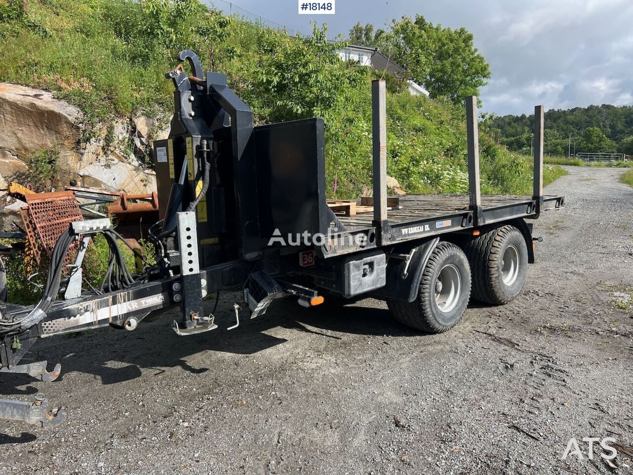 прицеп лесовоз Pronar T185 2 axle hook trailer w/ Machine bed and tipper box