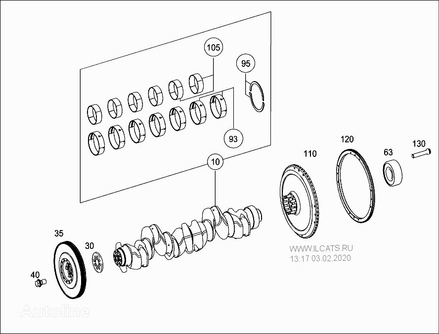 Вкладыш шатуна Mercedes-Benz A4710300160. 4710300160 для грузовика Mercedes-Benz ACTROS MP4