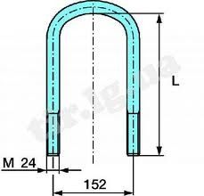 СТРЕМЯНКА M24*300*152 R-90/R45 120 BPW  BPW СТРЕМЯНКА M24 300 152 R-90/R45 120 03.138.41.13.4 для прицепа BPW